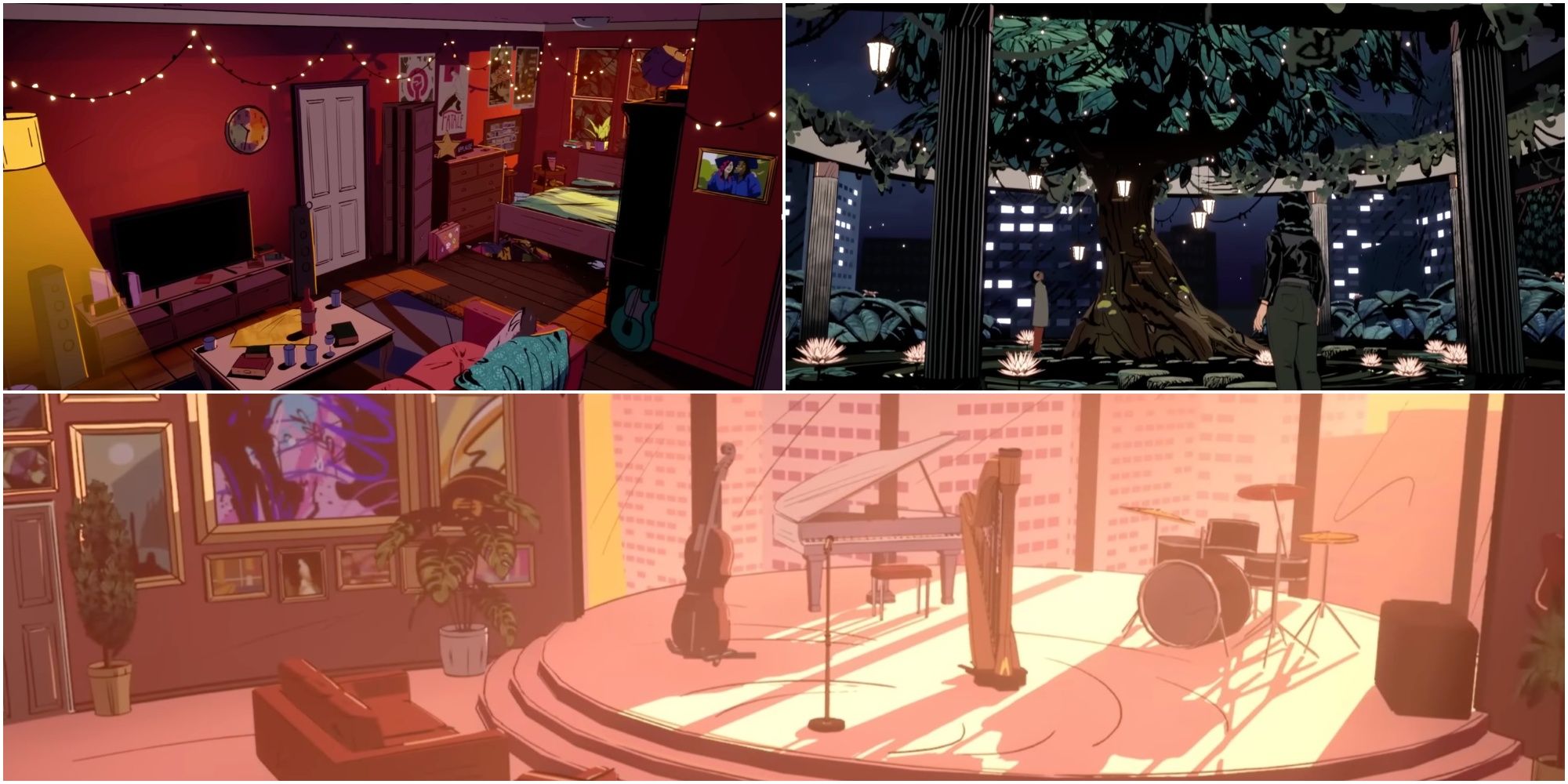 Freddie's Apartment, Pan's Hideaway, and Calliope's apartment
