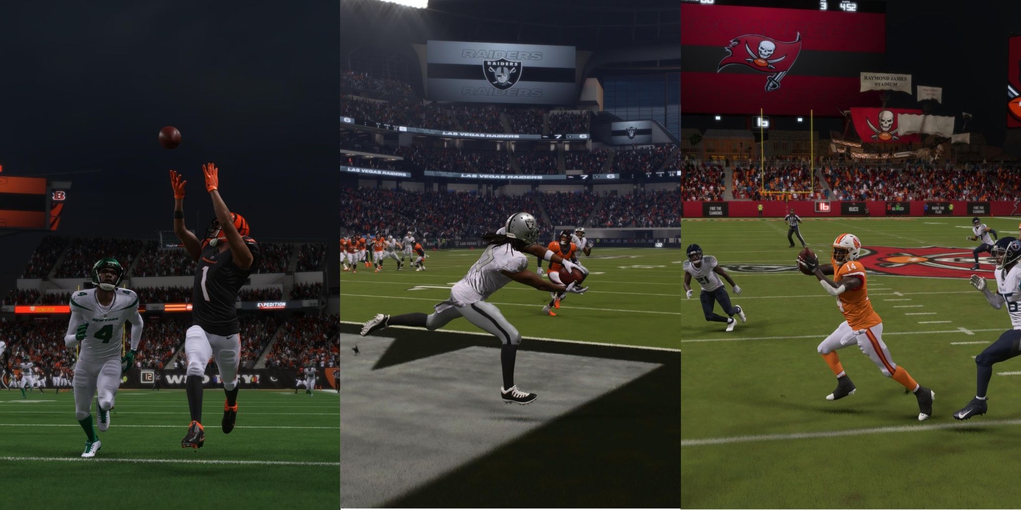 Various players on the field in Madden 24