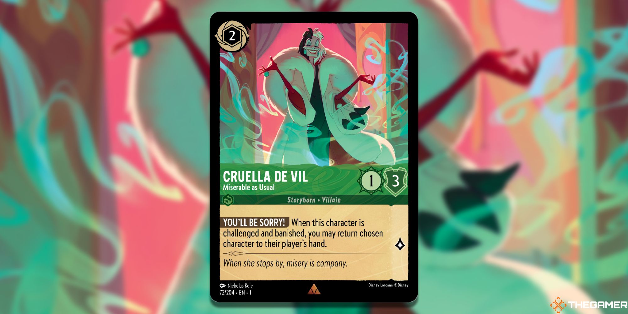 cruella de vil miserable as usual full card lorcana