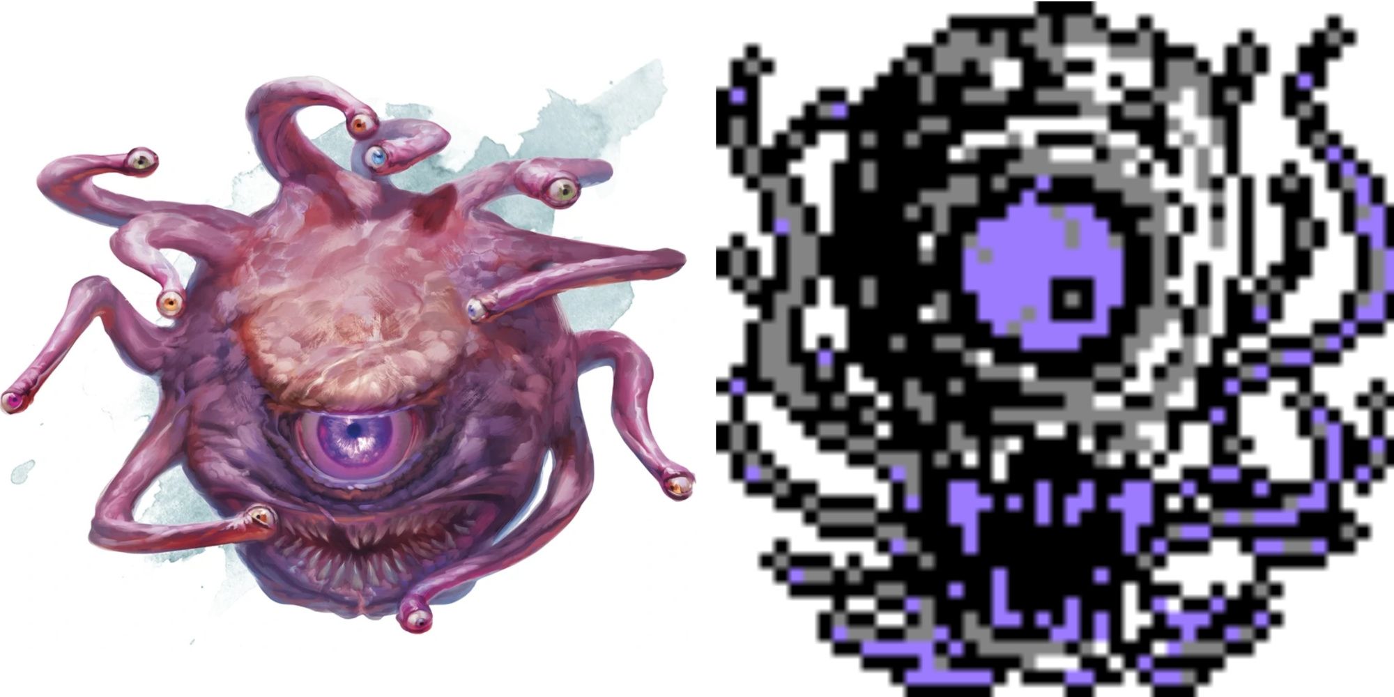 beholder from dungeons and dragons and edited evil eye sprite from final fantasy