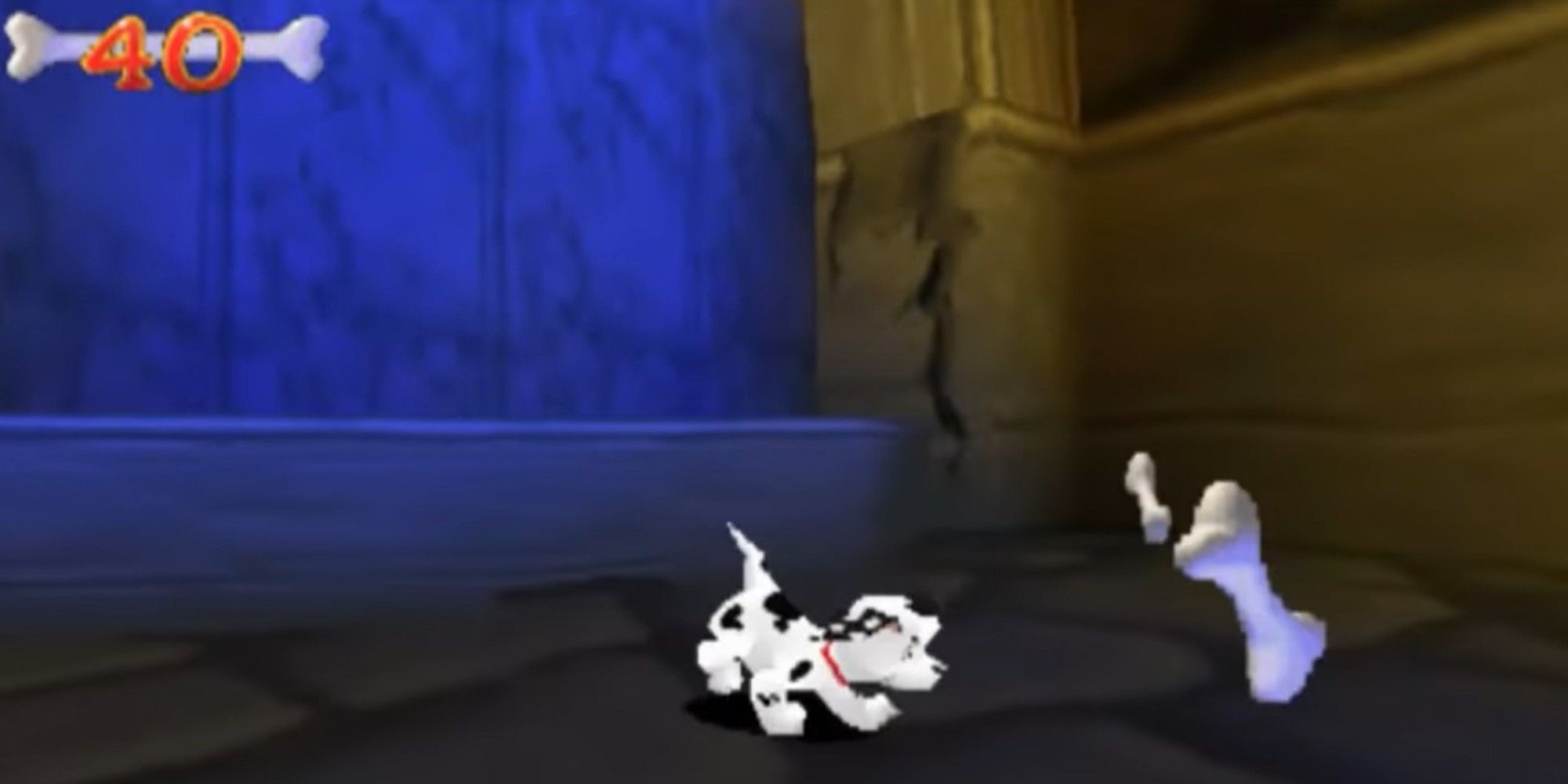 Domino in 102 Dalmatians: Puppies to the Rescue making his way through an old English castle.