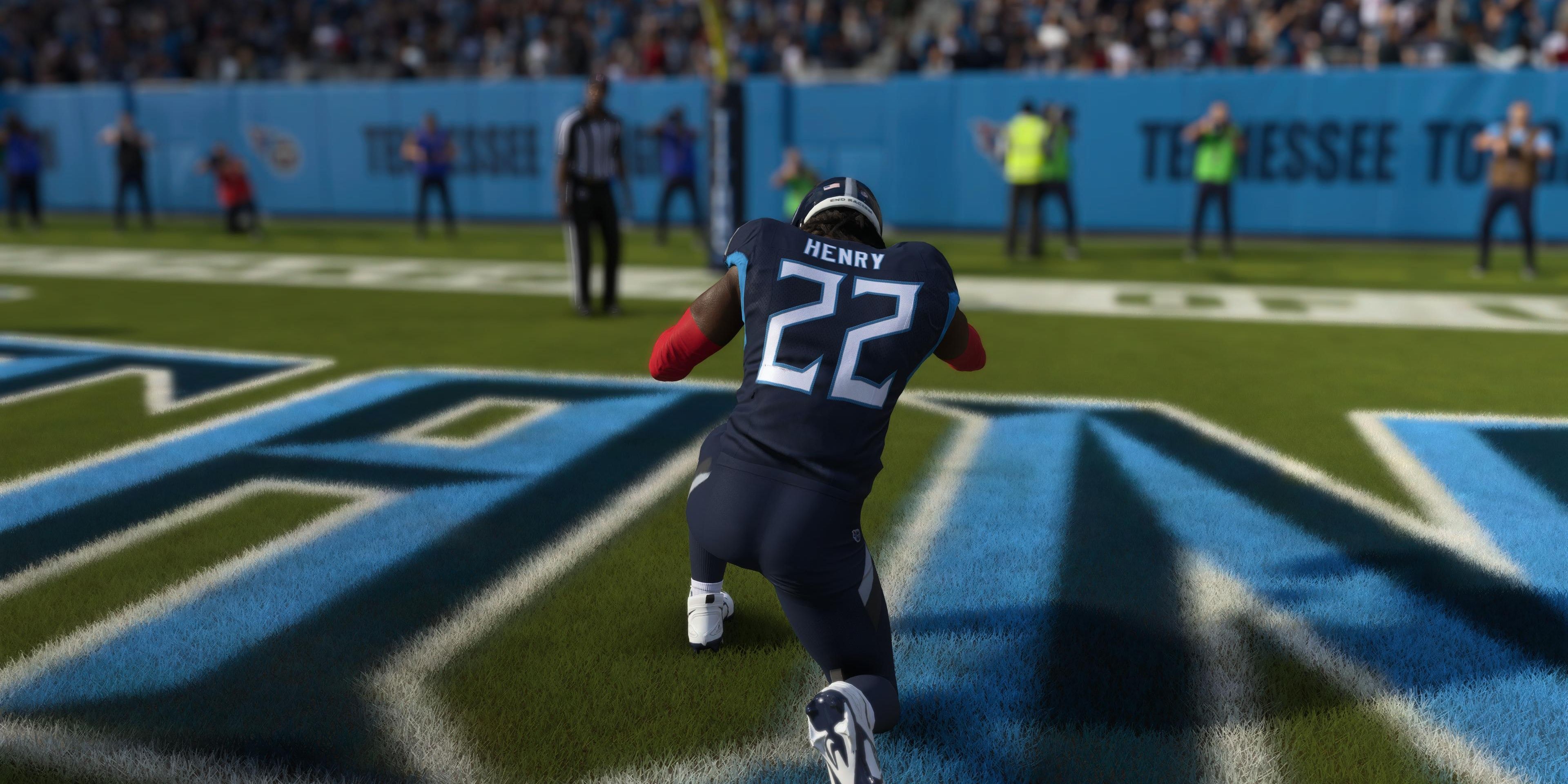 Derrick Henry celebrating scoring a touchdown