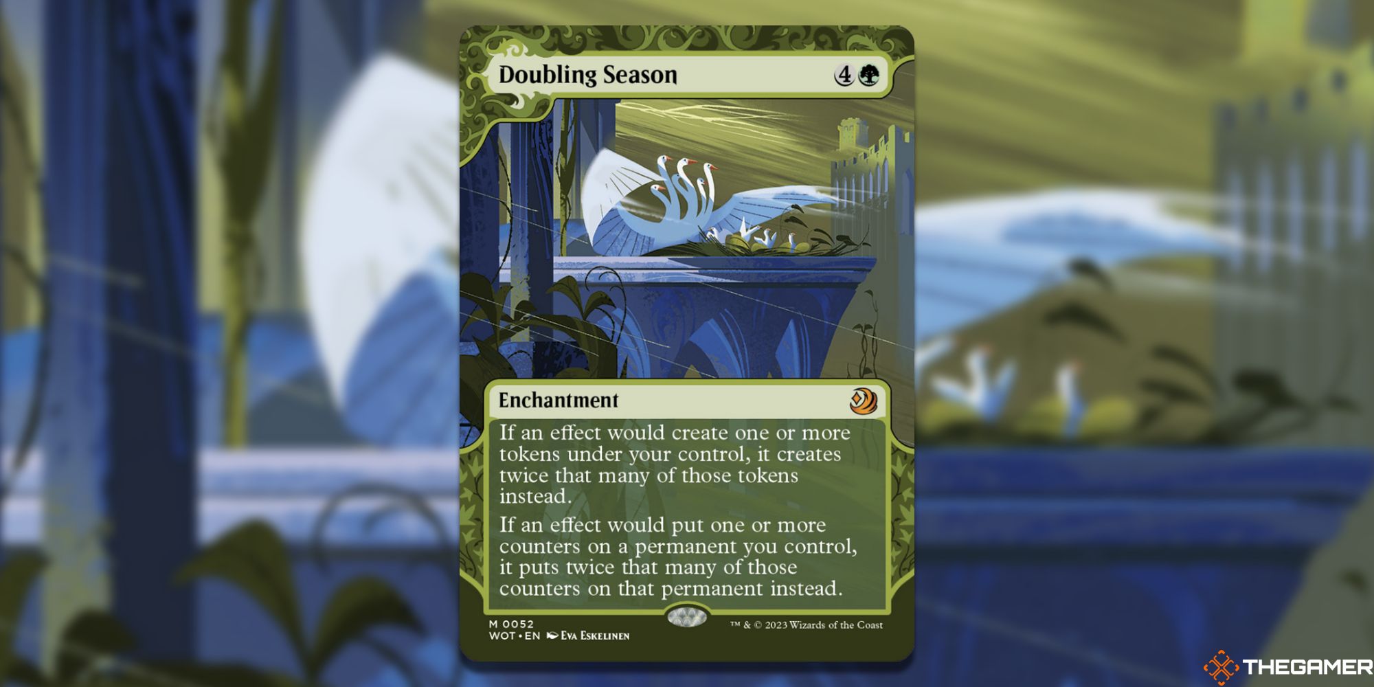 Image of the Doubling Season card in Magic: The Gathering, with art by Eva Eskelinen