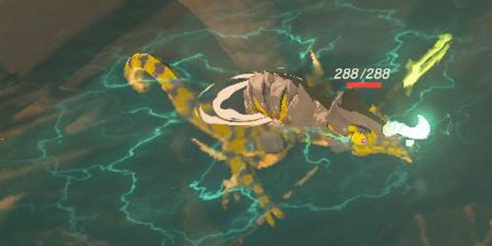 Electric Lizalfos in water Tears of the Kingdom