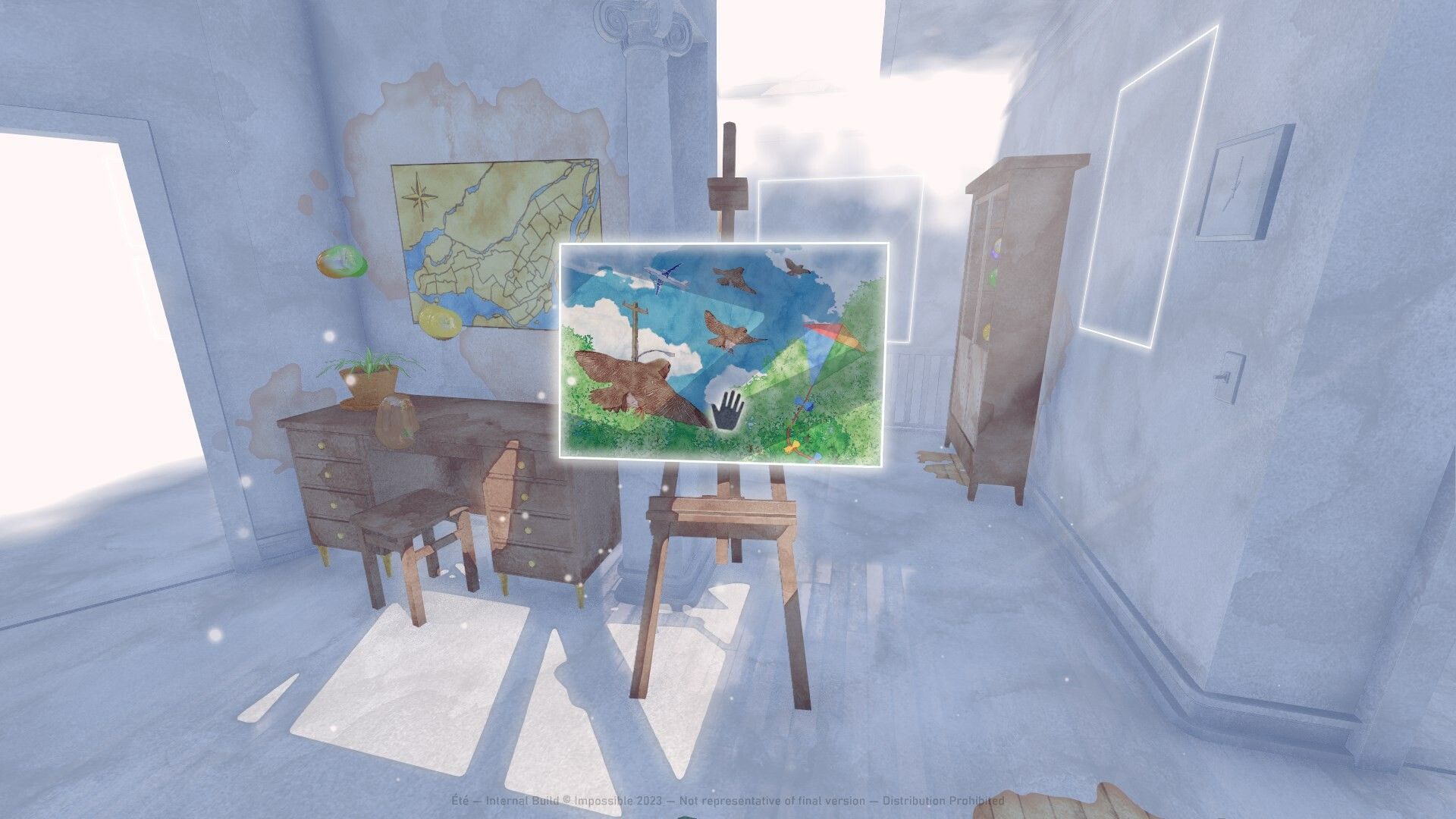 Ete easel in apartment