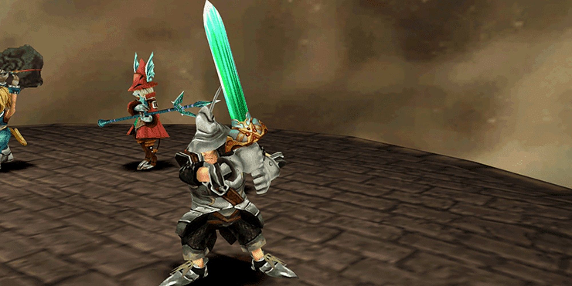 Steiner wields the Excalibur 2 in battle