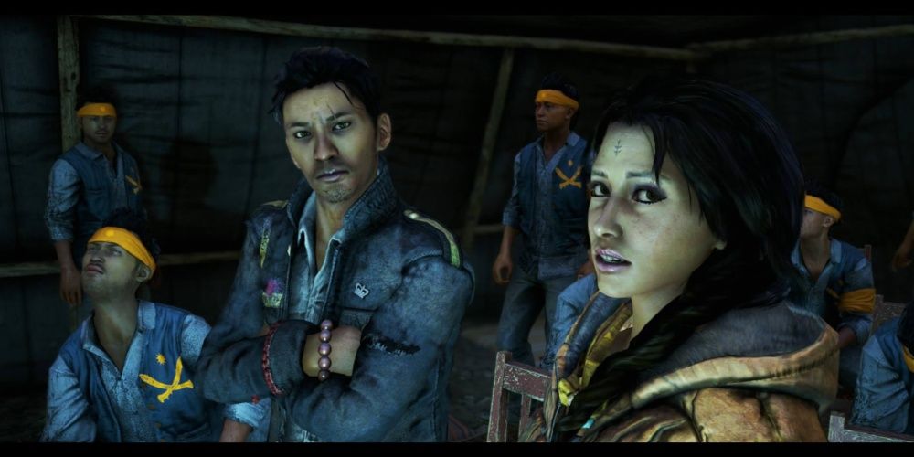 Far Cry 4 Amita, Sabal, and a few of the rebels in a tent together