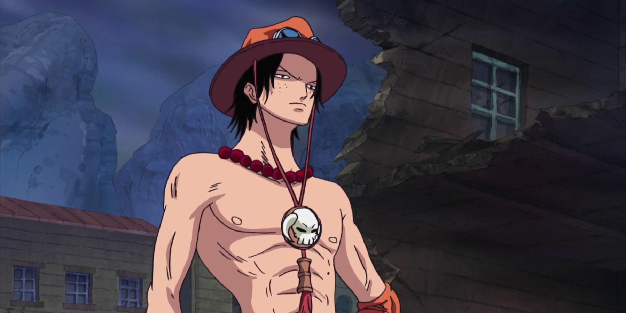 Ace looking serious in One Piece.