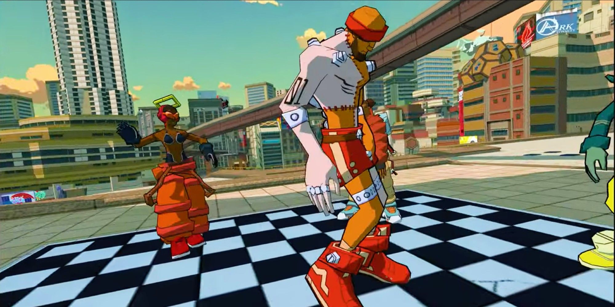 Frank gang member getting ready to bust a move in Bomb Rush Cyberfunk.