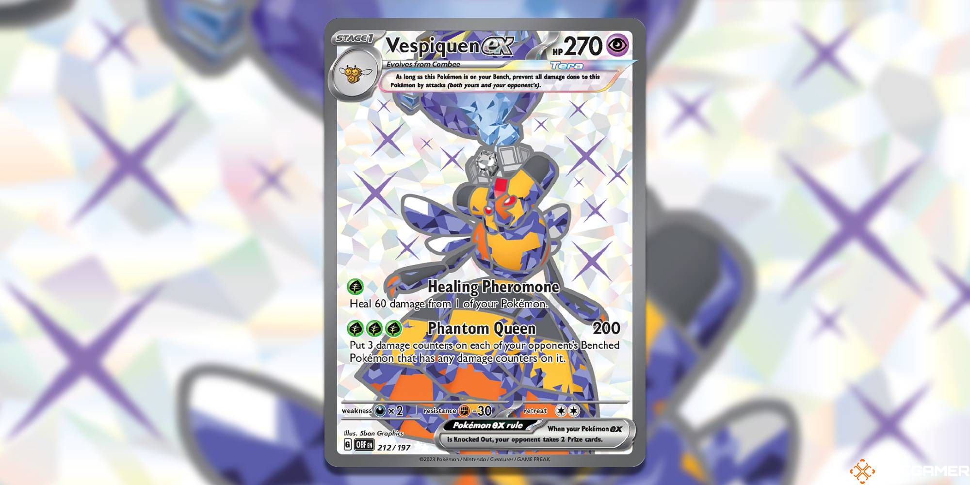 full art Vespiqueen ex from Pokemon TCG Obsidian Flames