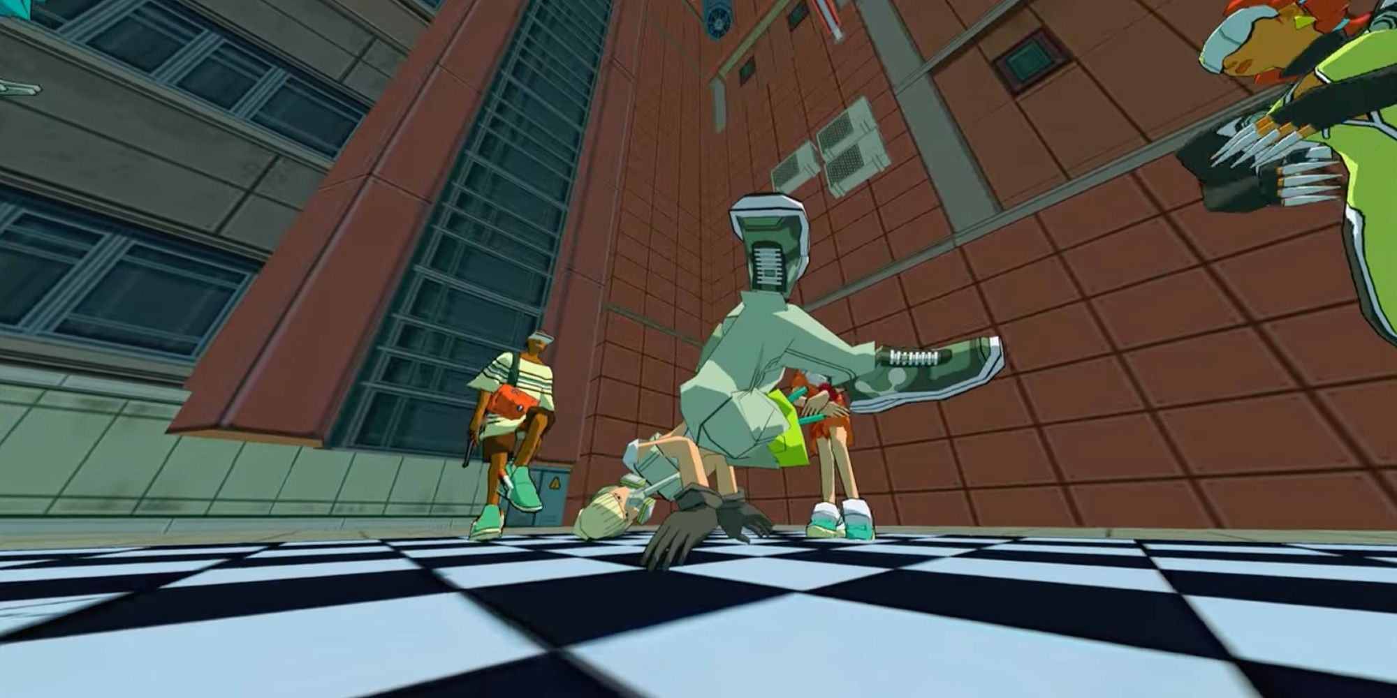Futurism doing a break dancing finisher in Bomb Rush Cyberfunk.