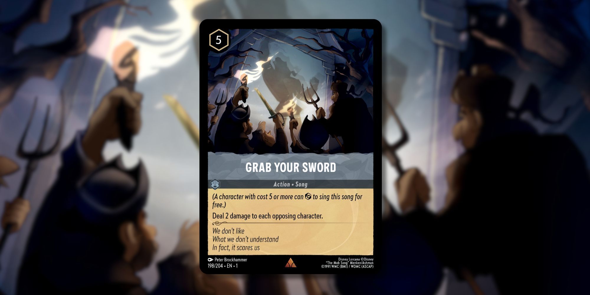  Image of the Grab Your Sword card in Lorcana, with art by Peter Brockhammer