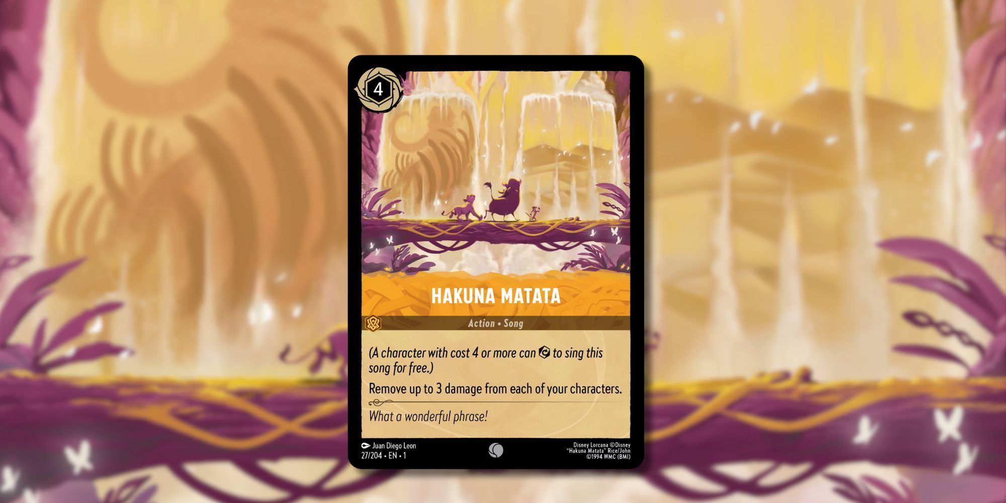 Hakuna Matata Song Card From Disney Lorcana