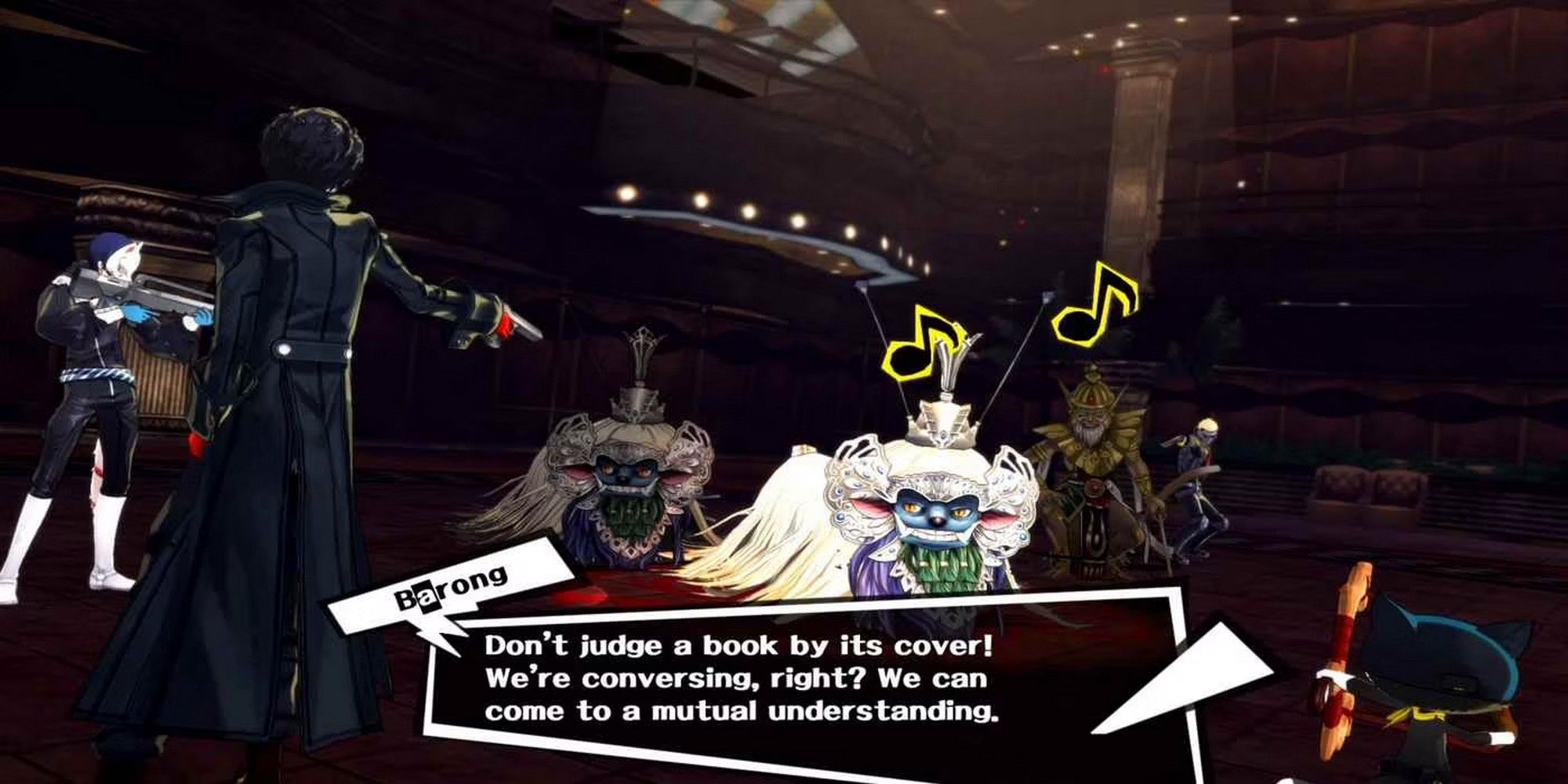 joker and yusuke holding up barong person 5 royal