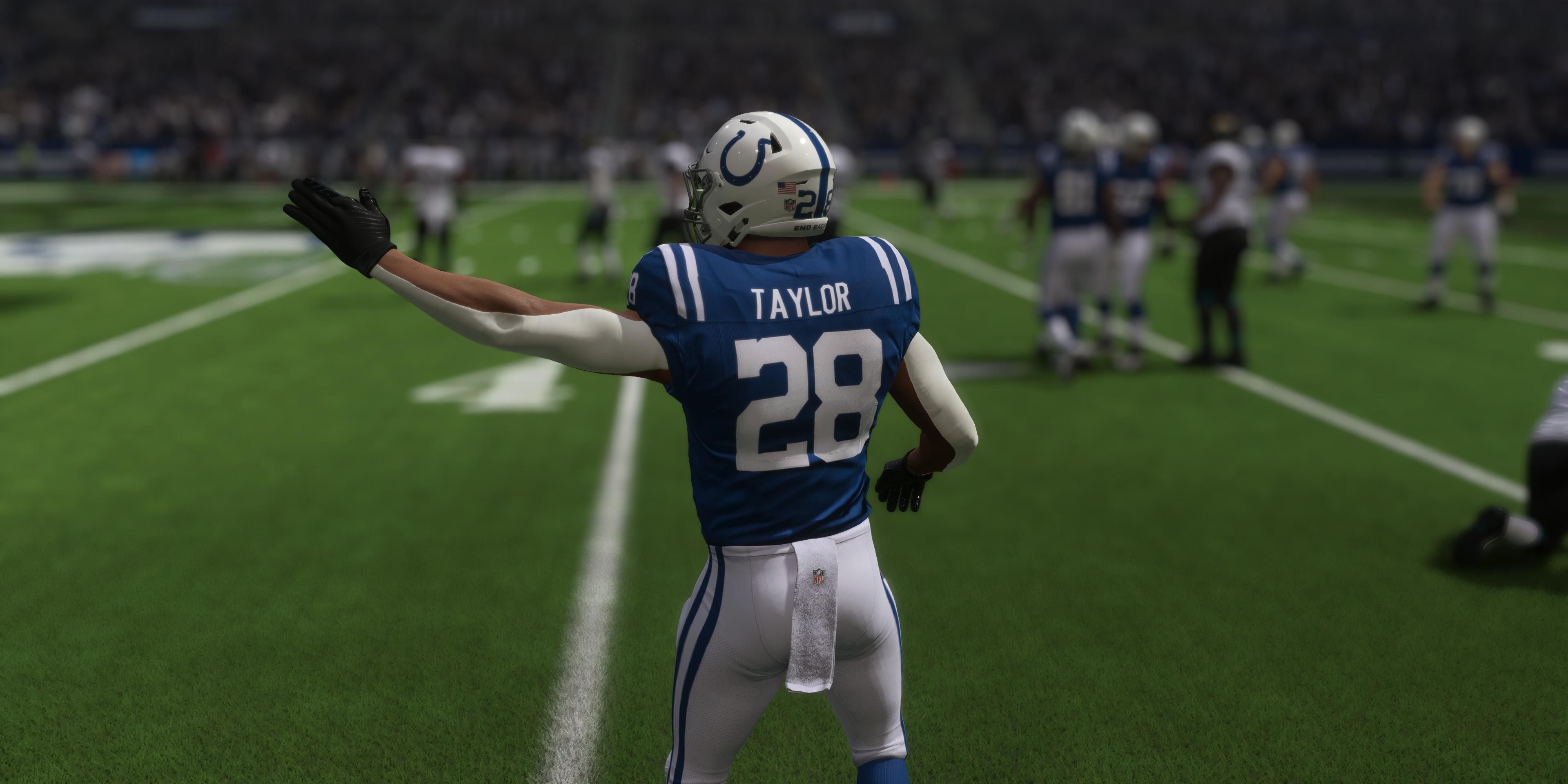 Jonathan Taylor celebrating first down