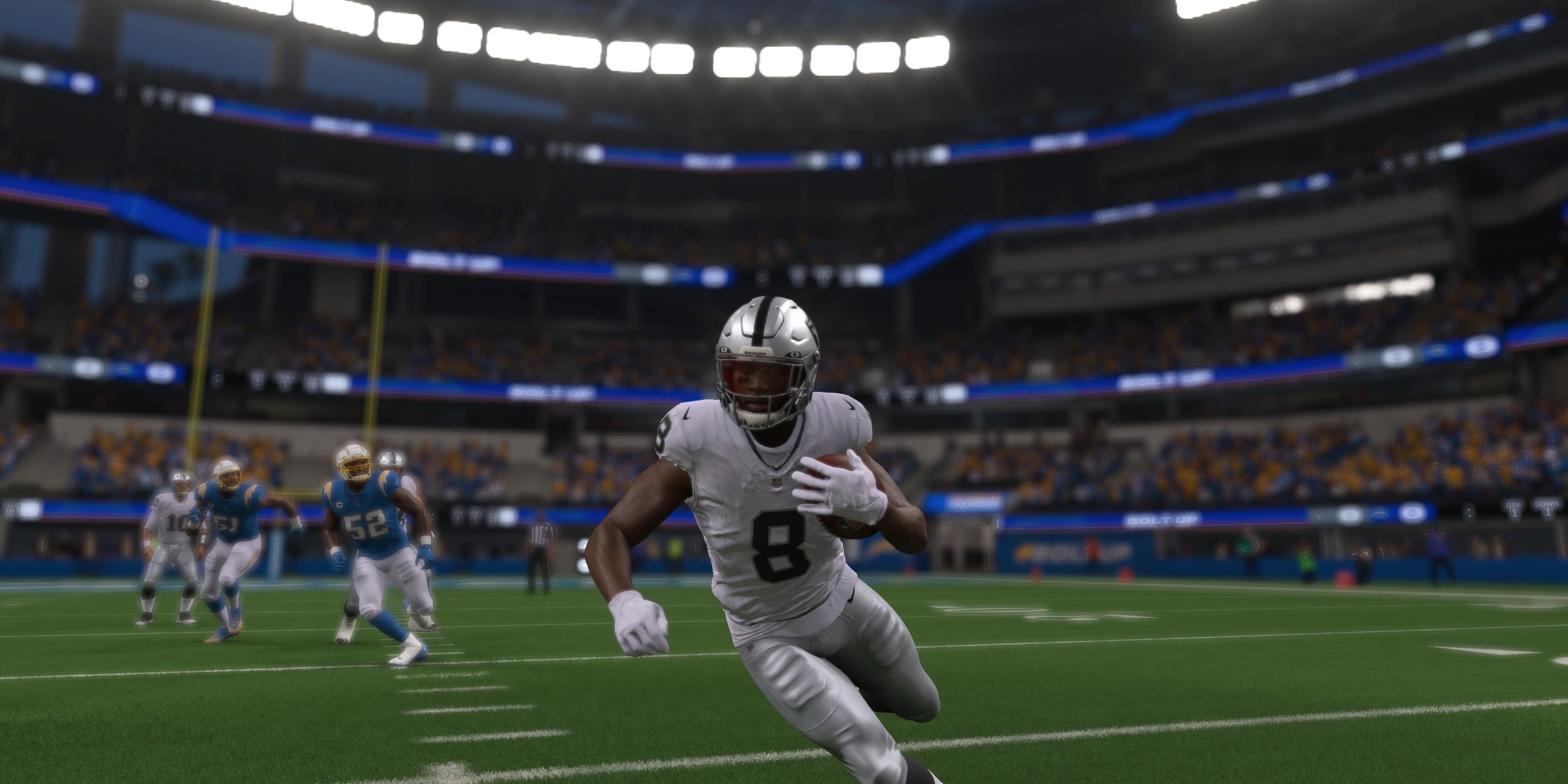 Josh Jacobs running in the opening field