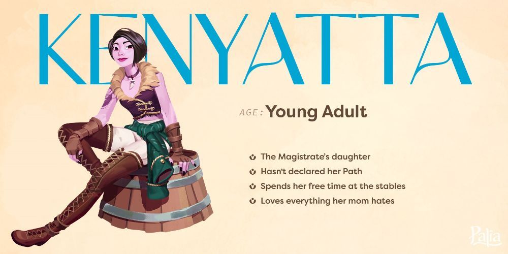 Kenyatta character information screen
