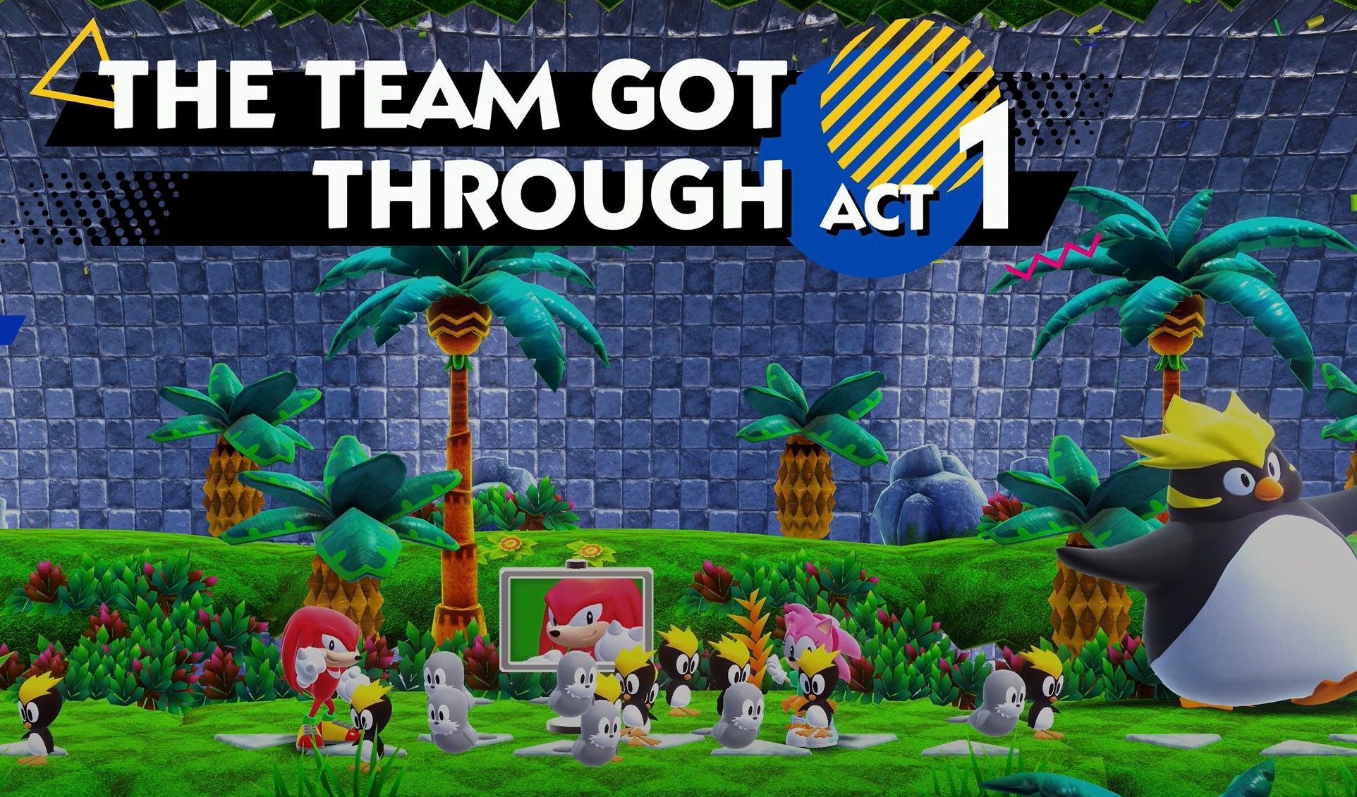 knuckles amy and their penguin friends finishing act one in sonic superstars