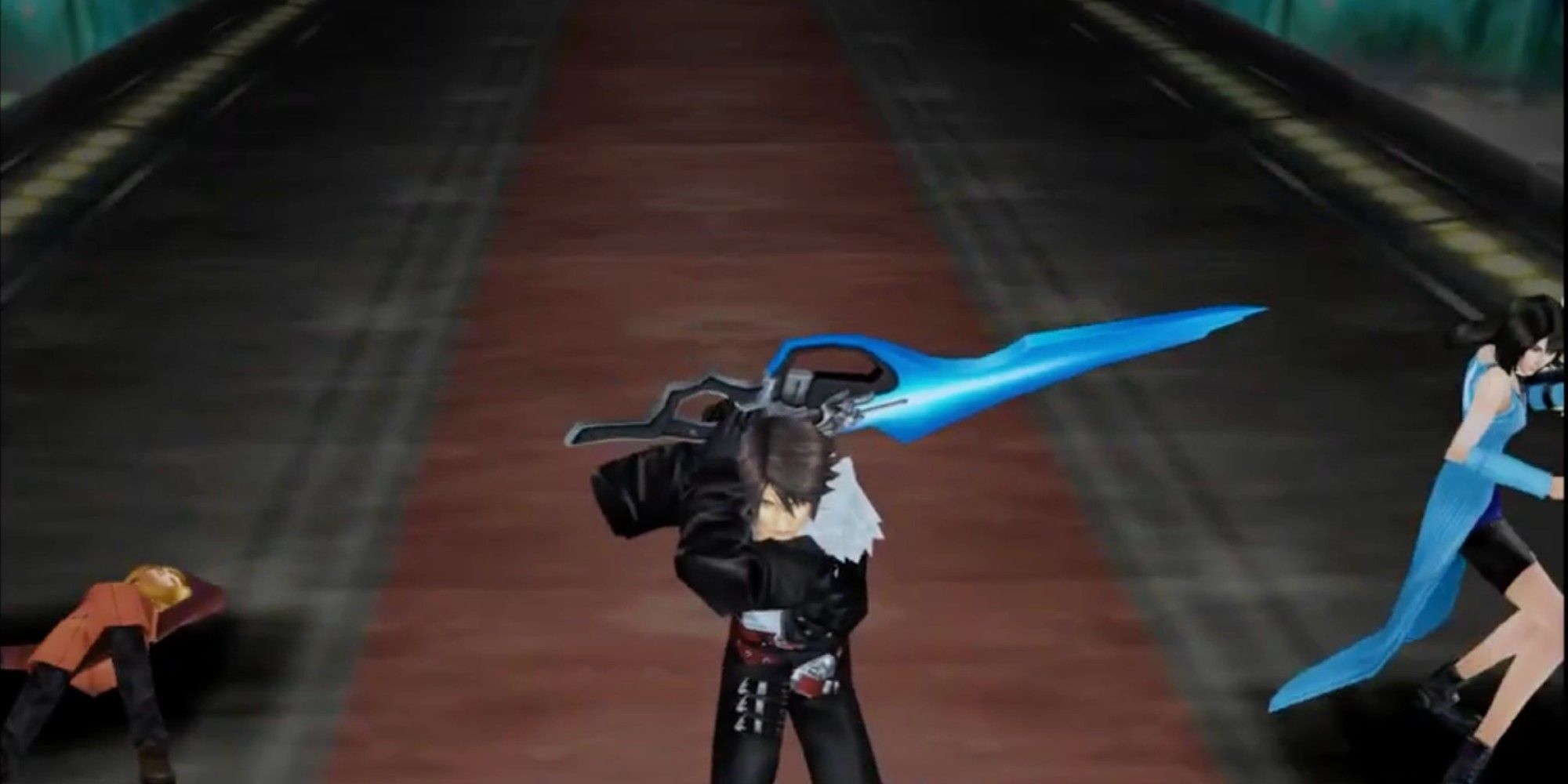 Squall winds up for his limit break, Renzoukuken