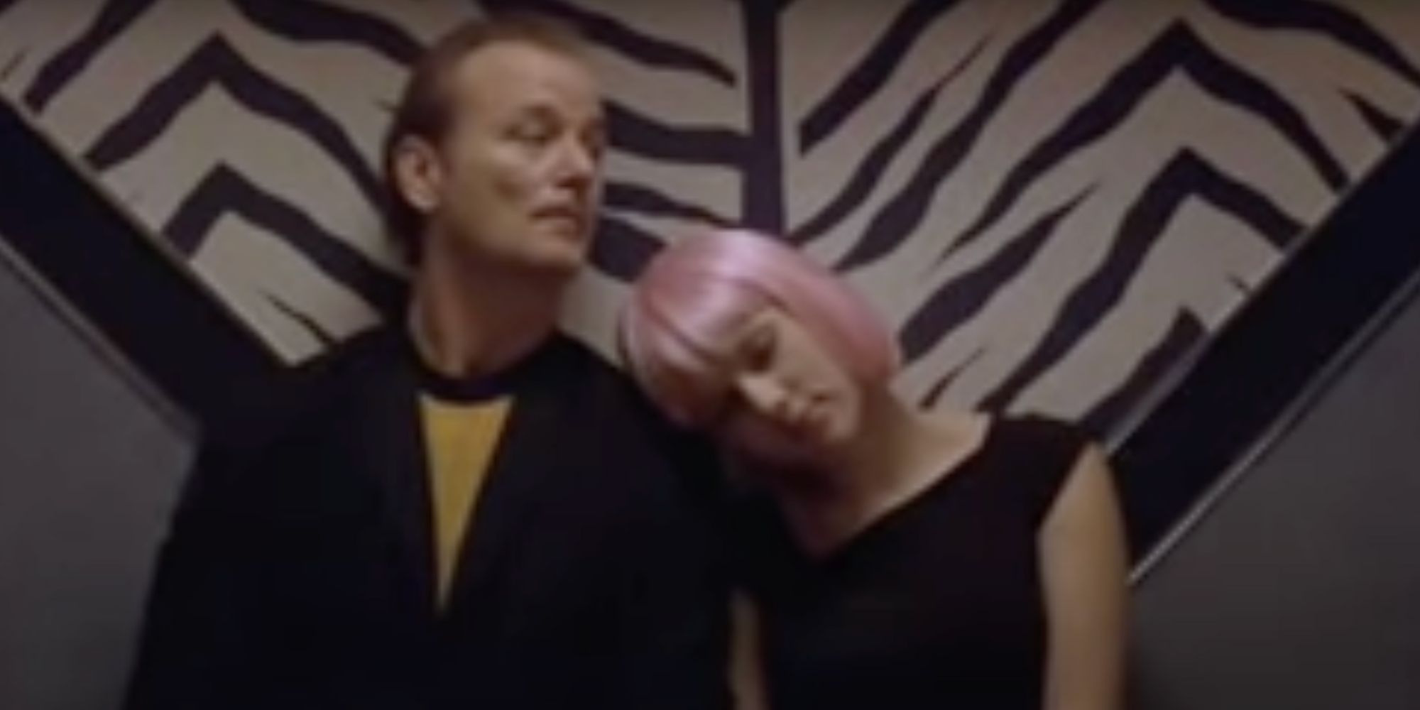 Bob and Charlotte in pink wig in Lost In Translation