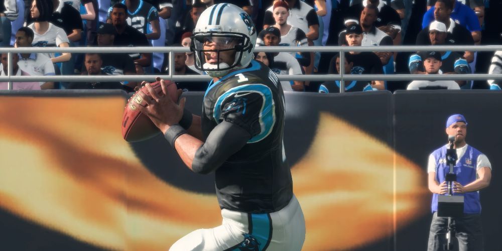Madden 2018 player preparing to throw