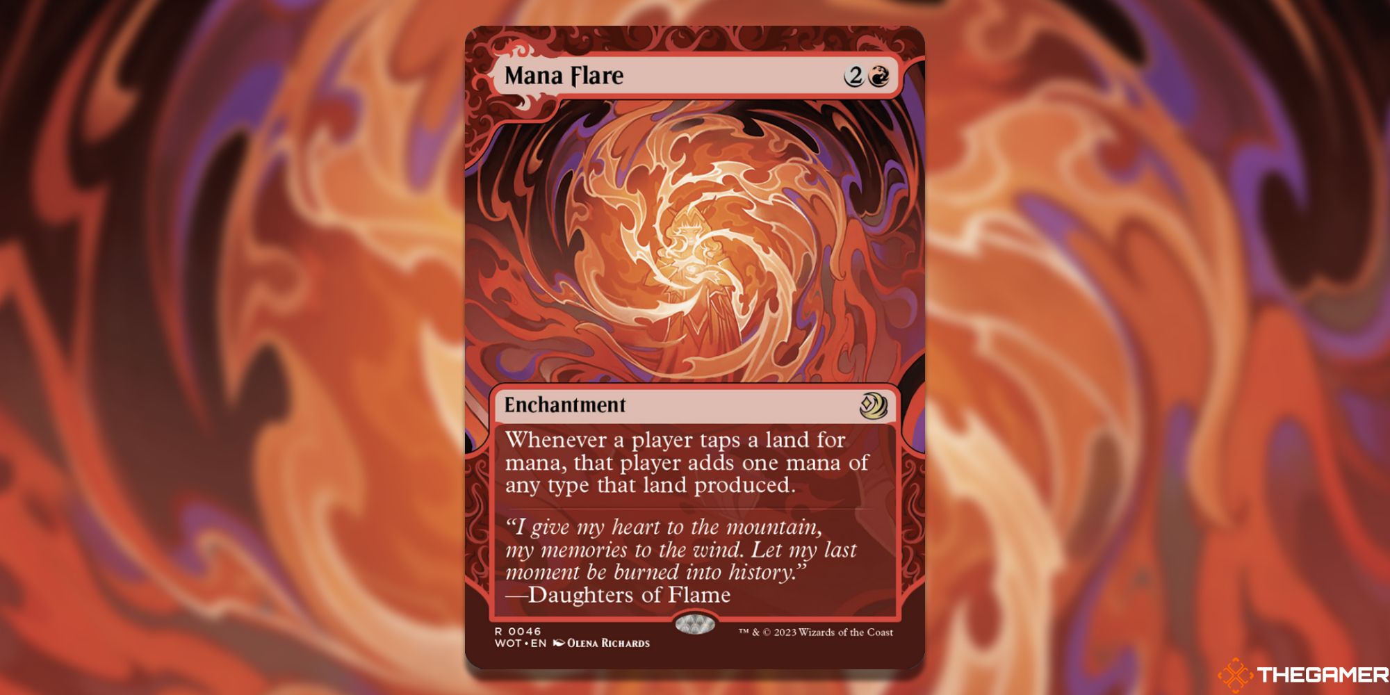 Image of the Mana Flare card in Magic: The Gathering, with art by Olena Richards