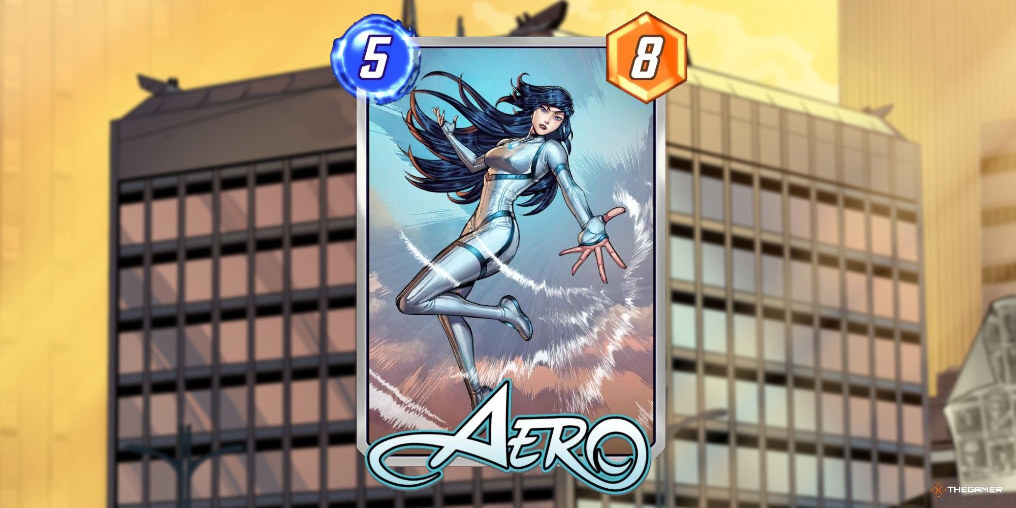 Aero card art in Marvel Snap.