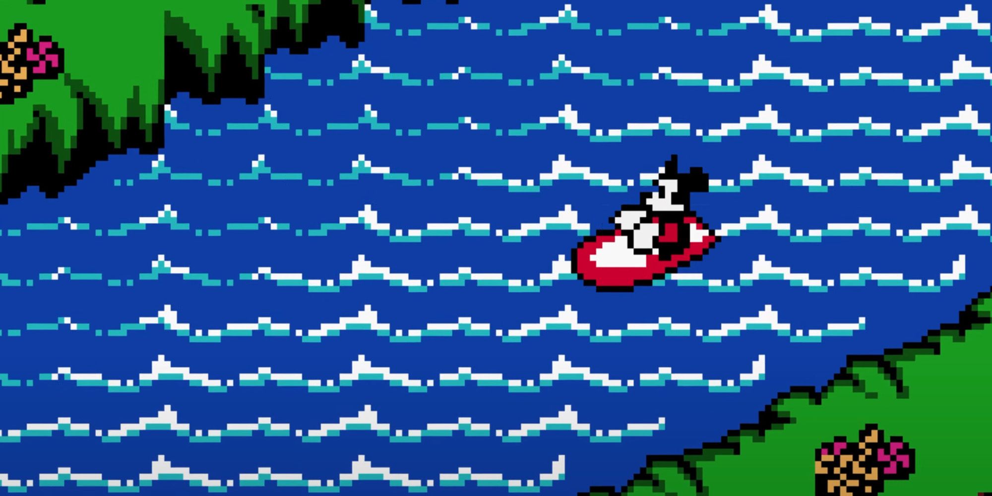 Mickey's Racing Adventure - Mickey Mouse Racing Down A River In A Speedboat