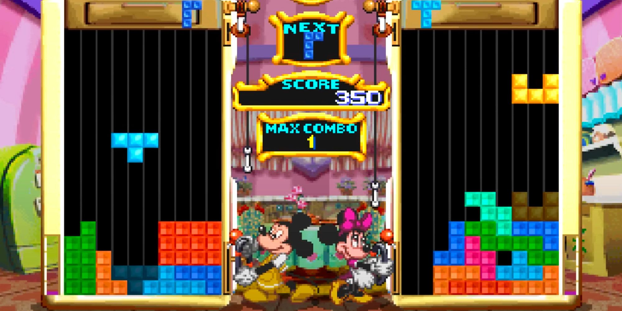 Magical Tetris Challenge - Mickey Mouse And Minnie Mouse Playing Tetris