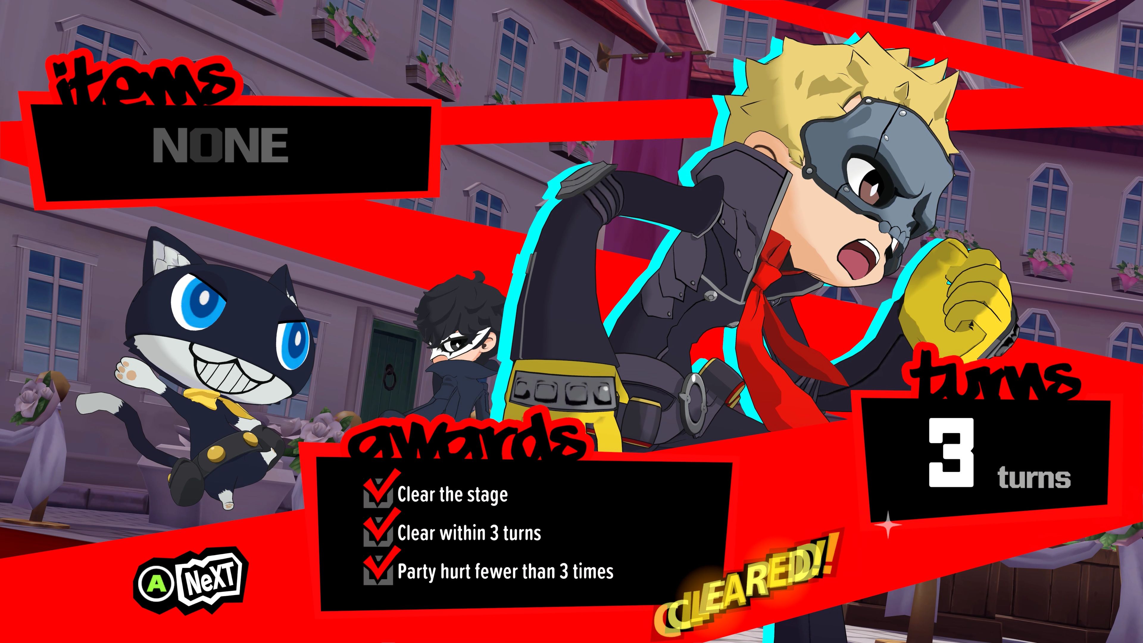 morgana and ryuji clearing a stage in persona 5 tactica