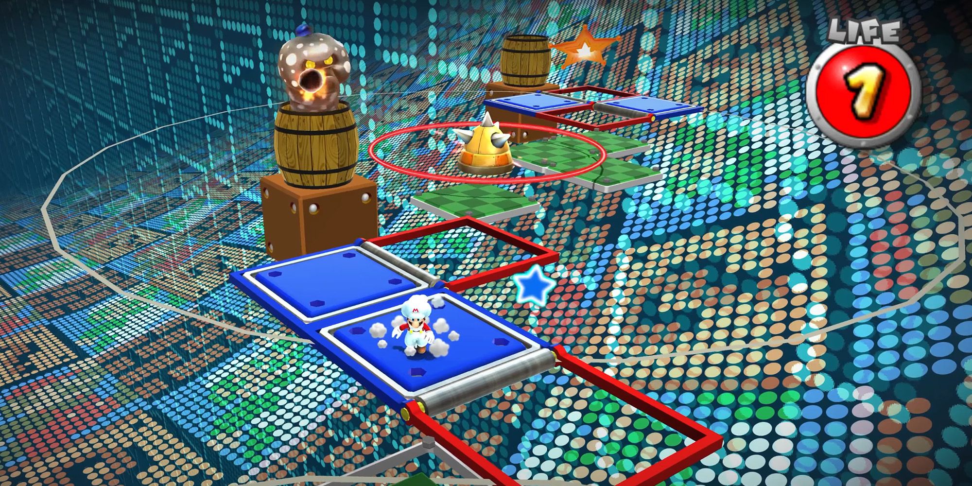 Super Mario Galaxy 2 Grandmaster Galaxy Daredevil Run - Cloud Mario Avoiding A Fire Ball And Lasers