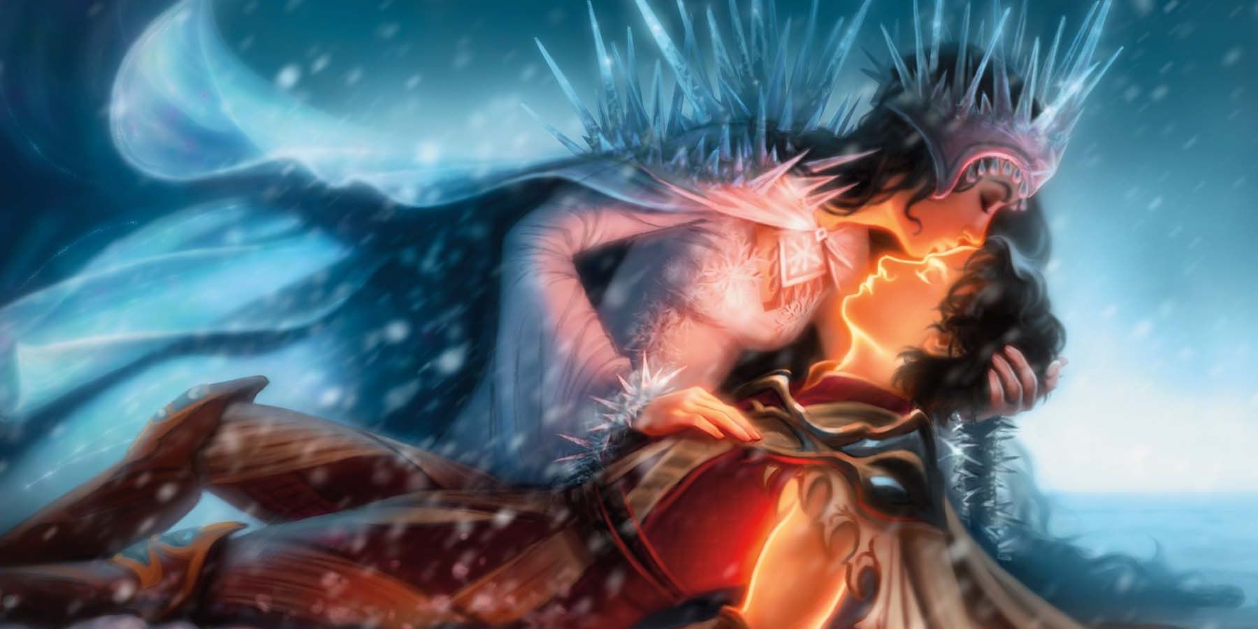 Hylda kissing Kellan's forehead