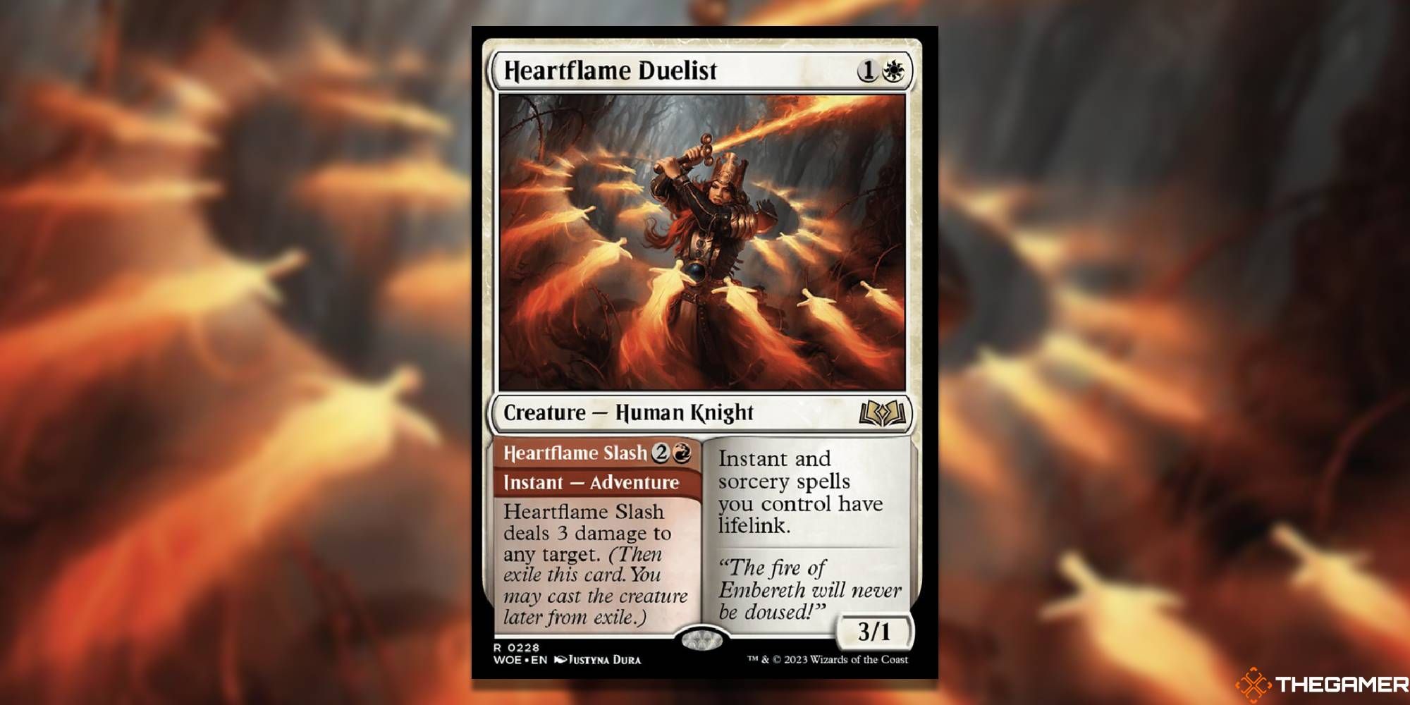 MTG Heartflame Duelist card and art background