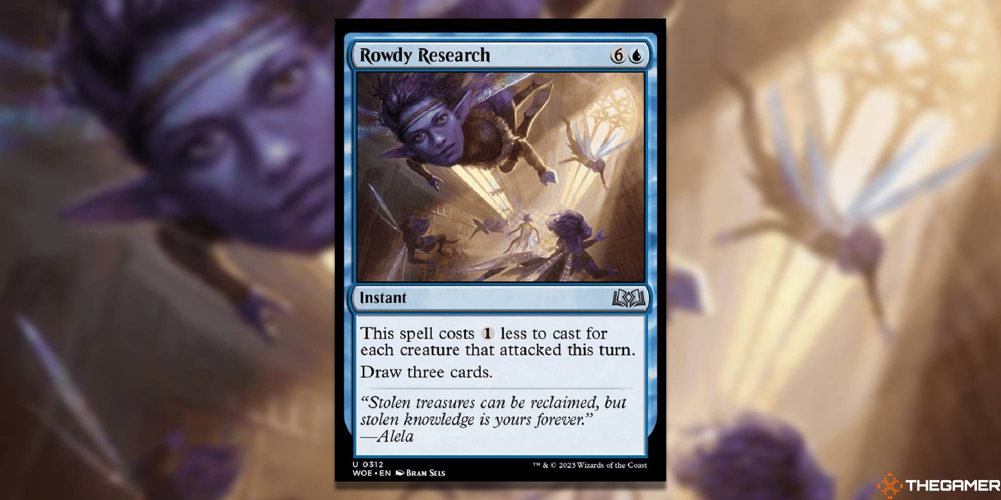 MTG Rowdy Research card and art background