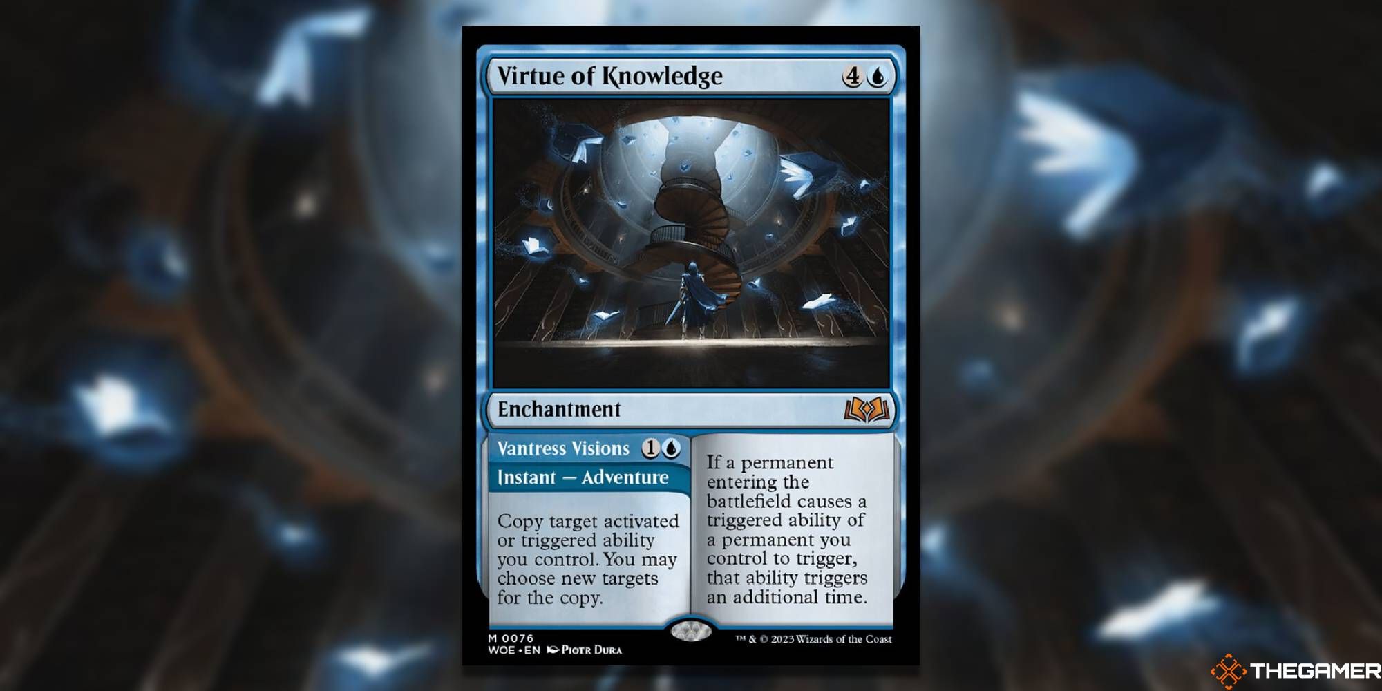 MTG Virtue Of Knowledge card and art background