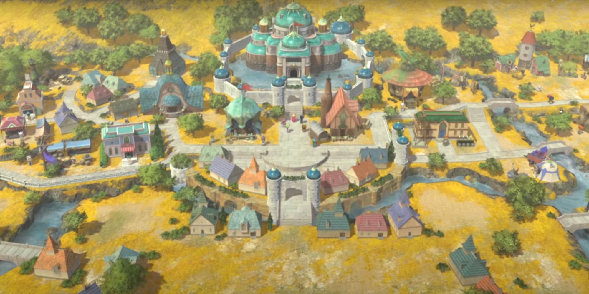 Kingdom aerial view in Ni No Kuni 2