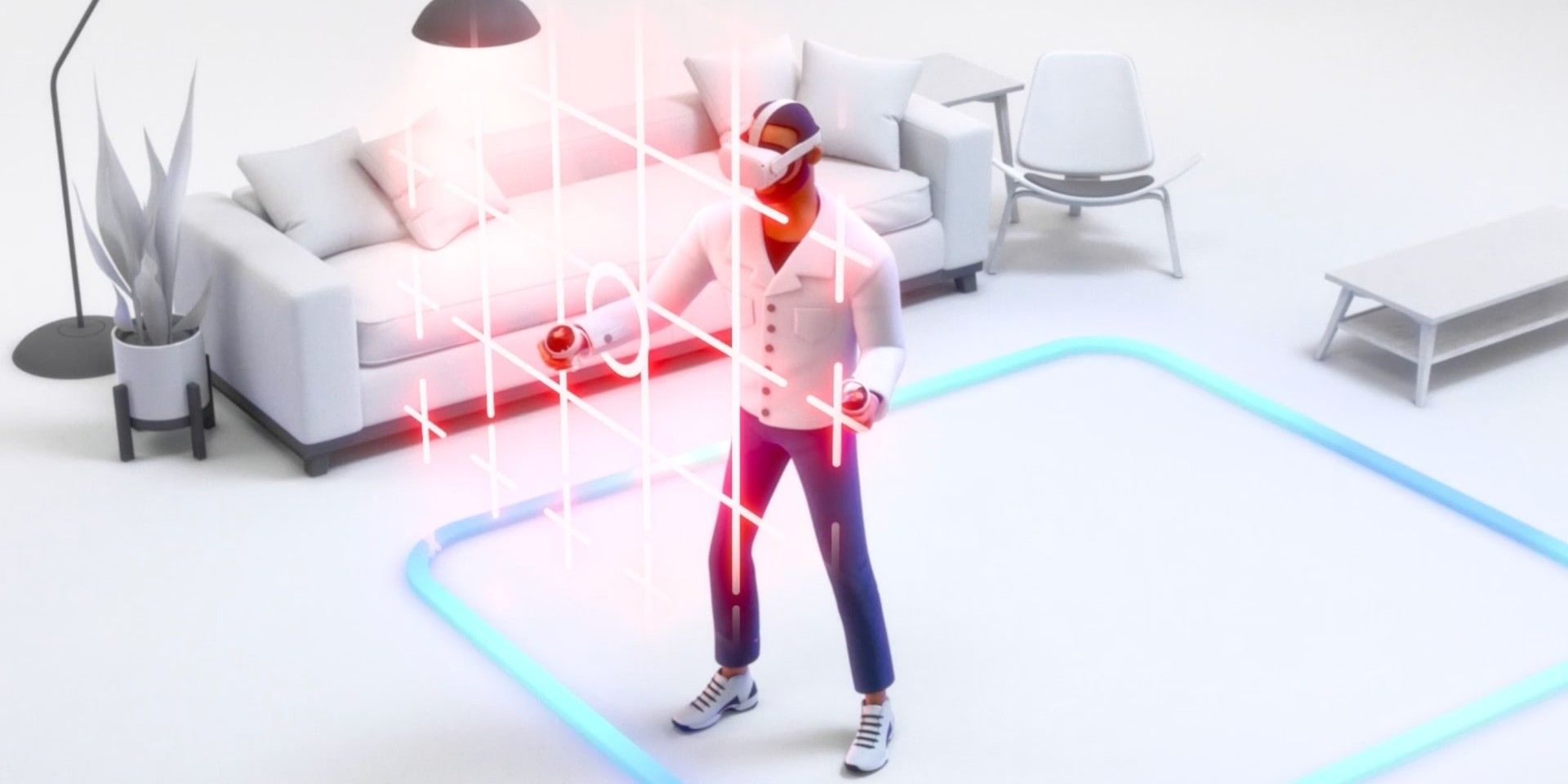 An image demonstrating the Oculus Quest's built-in boundary