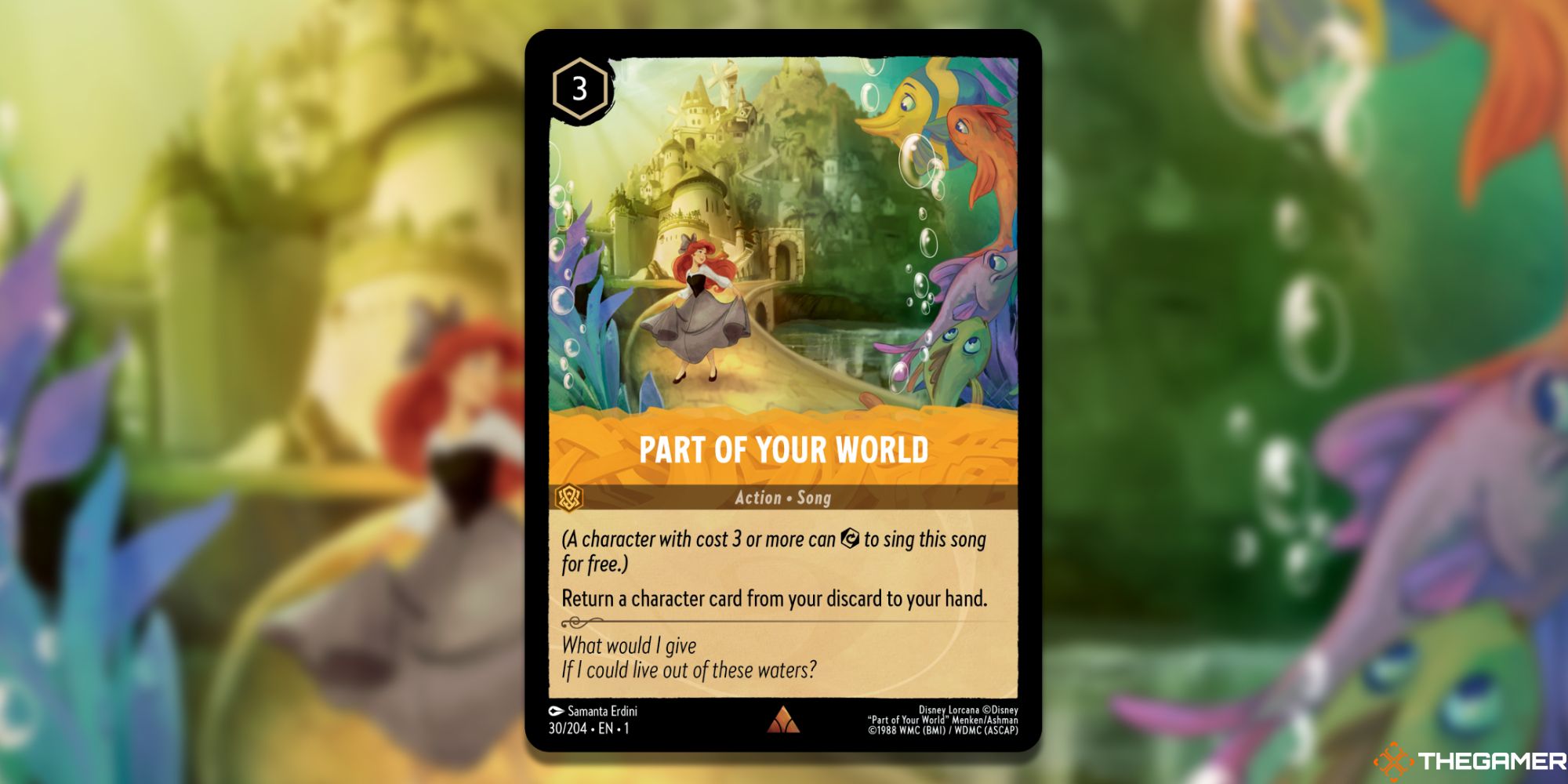 Image of the Part of Your World card in Lorcana, with art by Samanta Erdini