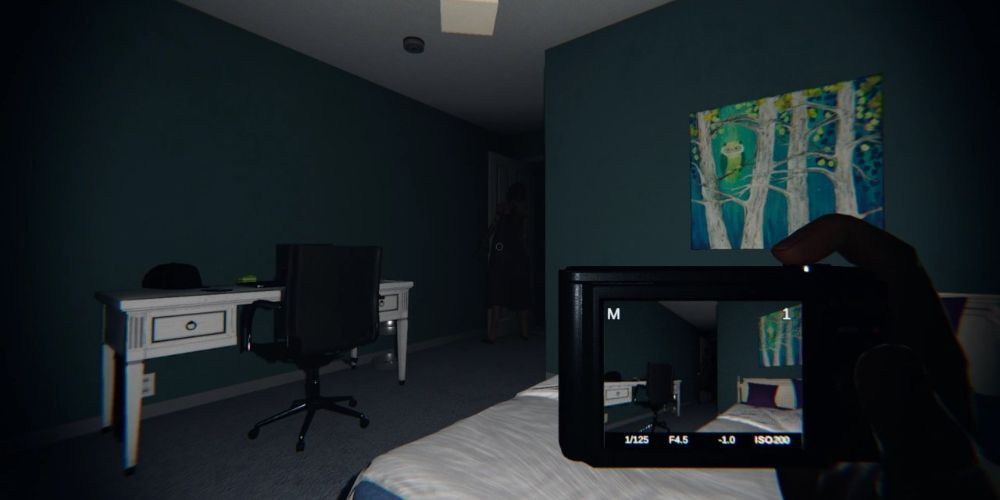 Phasmophobia taking picture of a ghost