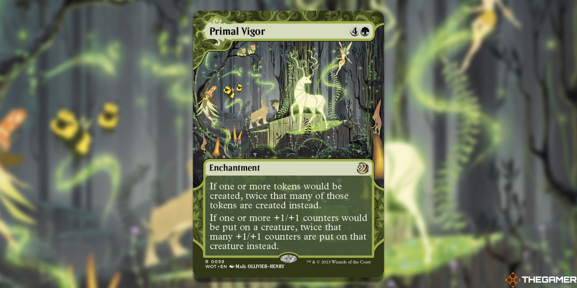 Image of the Primal Vigor card in Magic: The Gathering, with art by Mael Ollivier-Henry