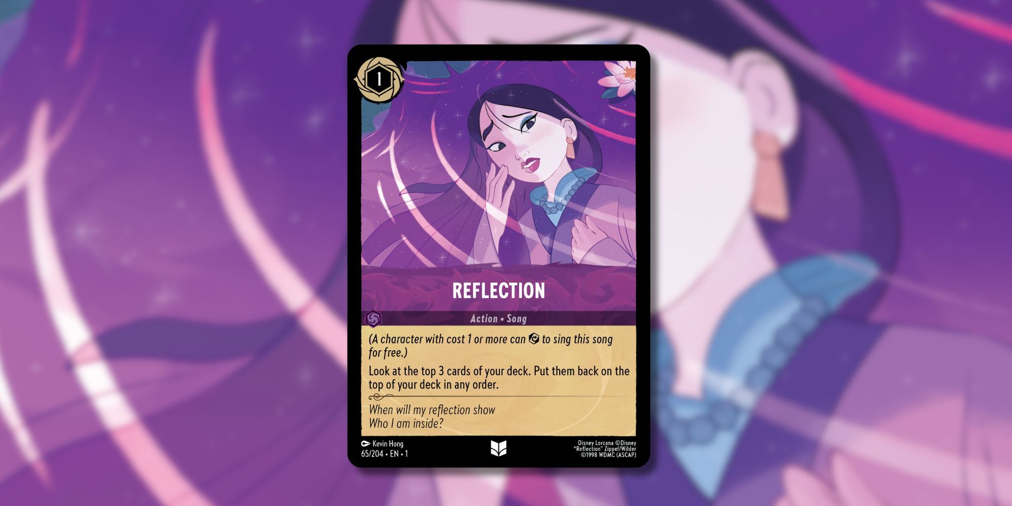 Reflection Song Card From Disney Lorcana