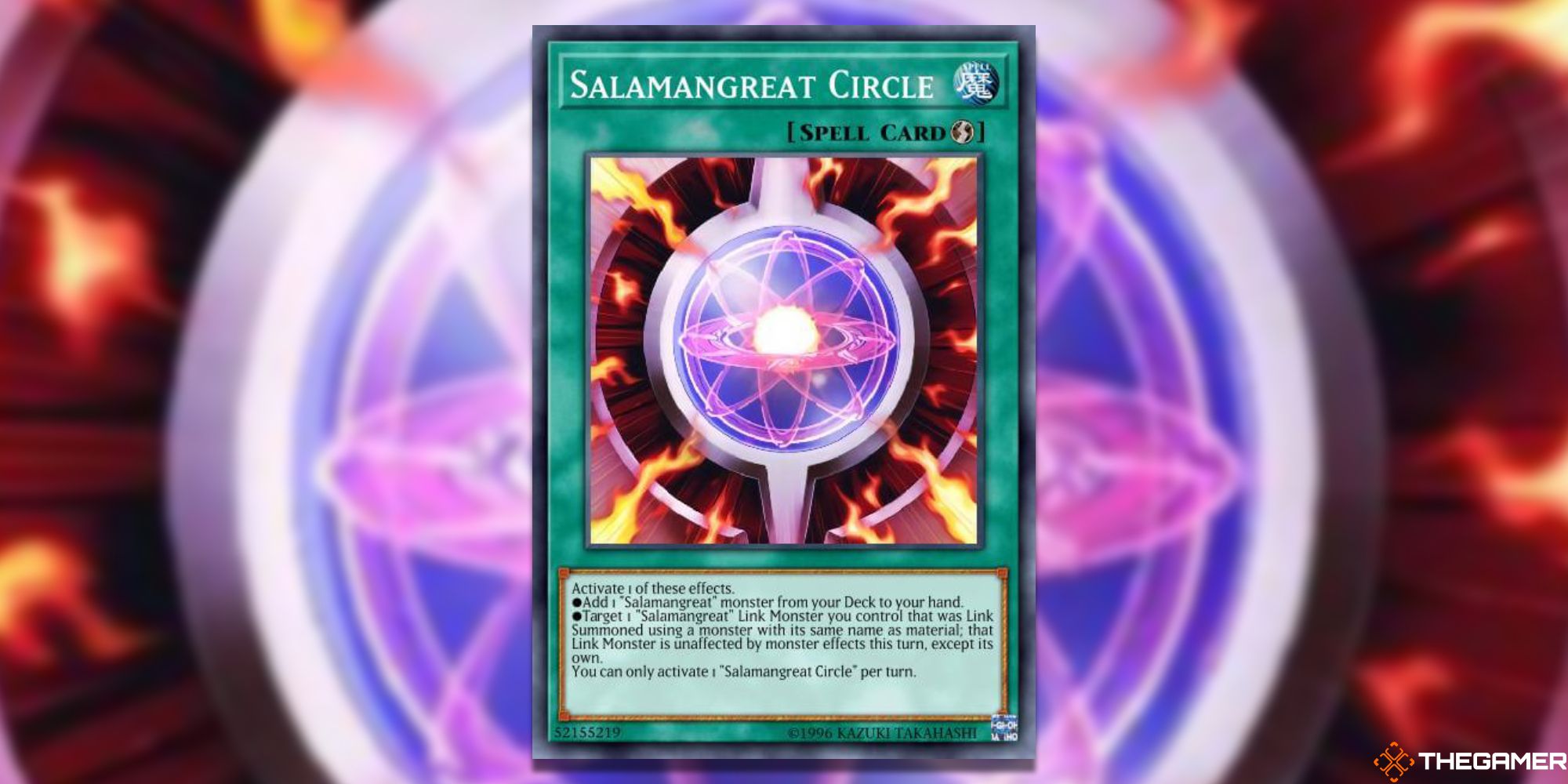 Yu-Gi-Oh Card: Salamangreat Cricle Full Card Art and Picture Background With TheGamer Logo