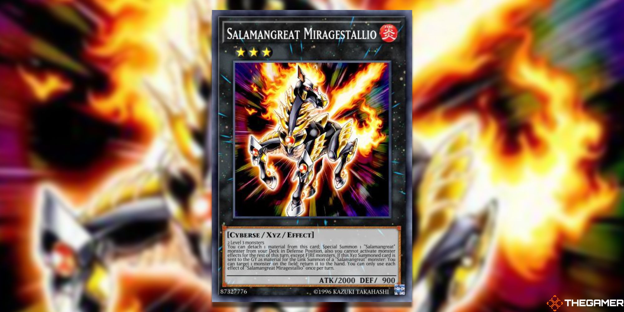 Yu-Gi-Oh Card: Salamangreat Miragestallio Full Card Art and Picture Background With TheGamer Logo