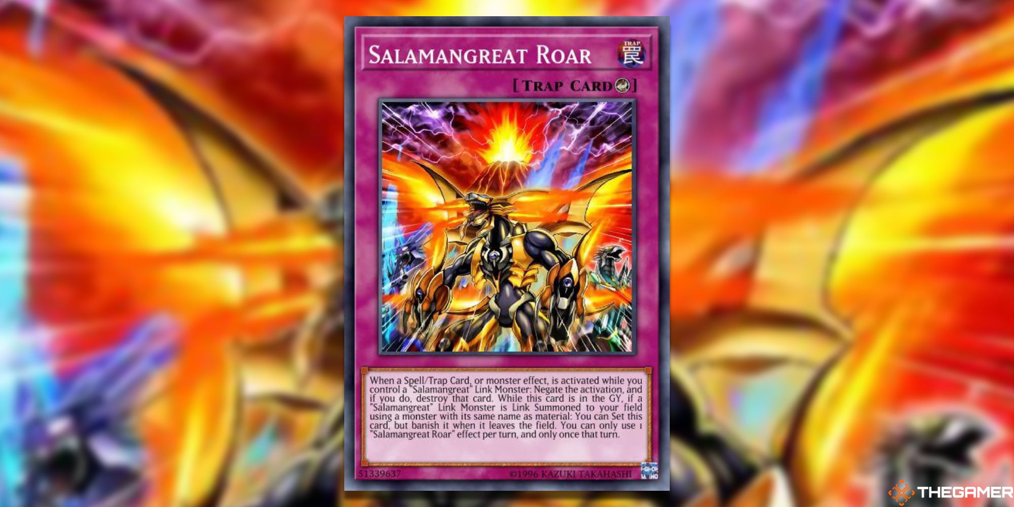Yu-Gi-Oh Card: Salamangreat Roar Full Card Art and Picture Background With TheGamer Logo
