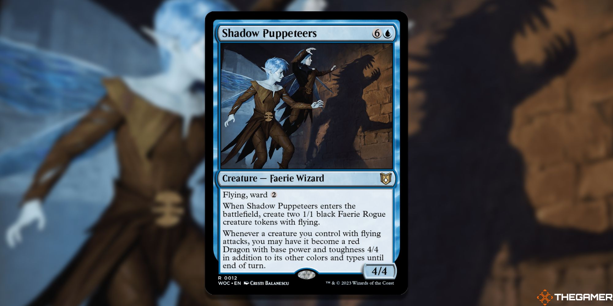 Image of the Shadow Puppeteers card in Magic: The Gathering, with art by Cristi Balanescu