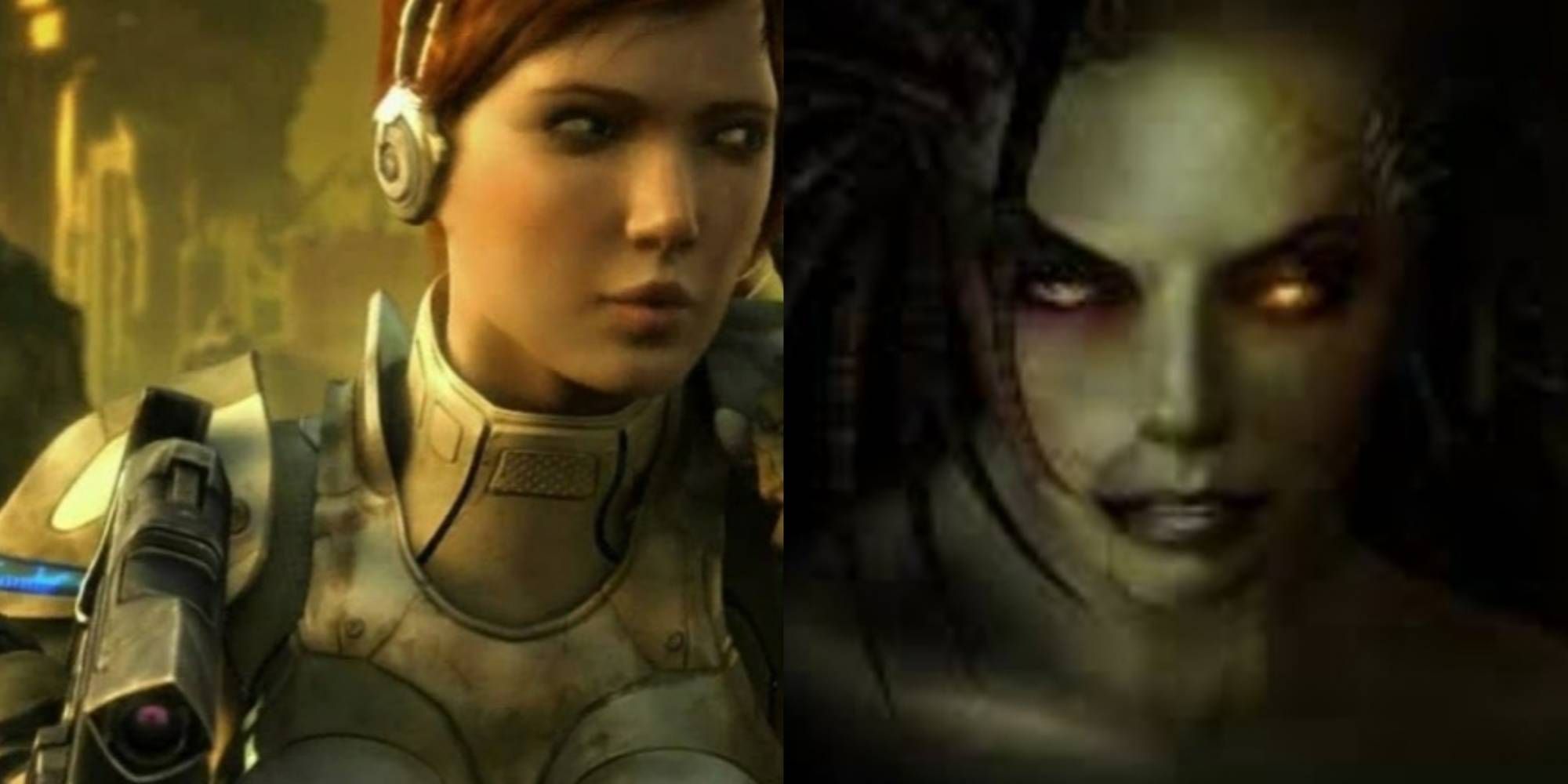 Side by Side of Sarah as a Human and as the Queen of the Zerg in StarCraft