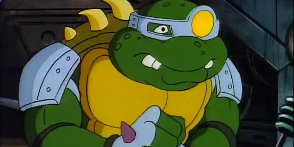 Slash stands in his armor with a timid expression.