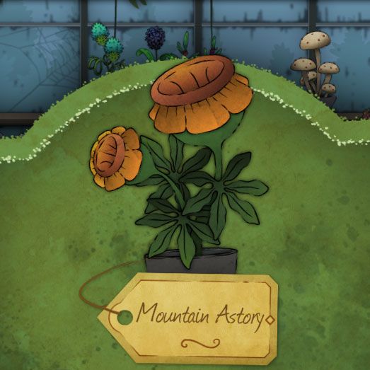 A big, honey colored flower that is hollow like a cup and wears its petals around its hem like a skirt. It is called Mountain-Astory in Strange Horticulture.