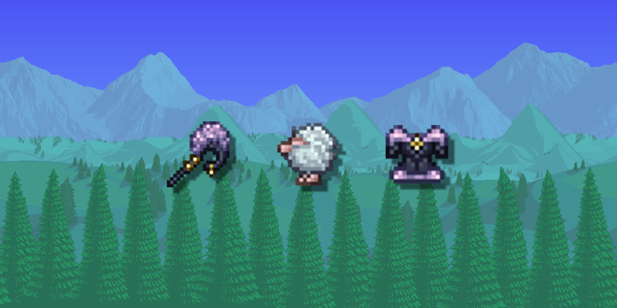 terraria flinx summoner items (staff, flinx, and flinx fur coat)