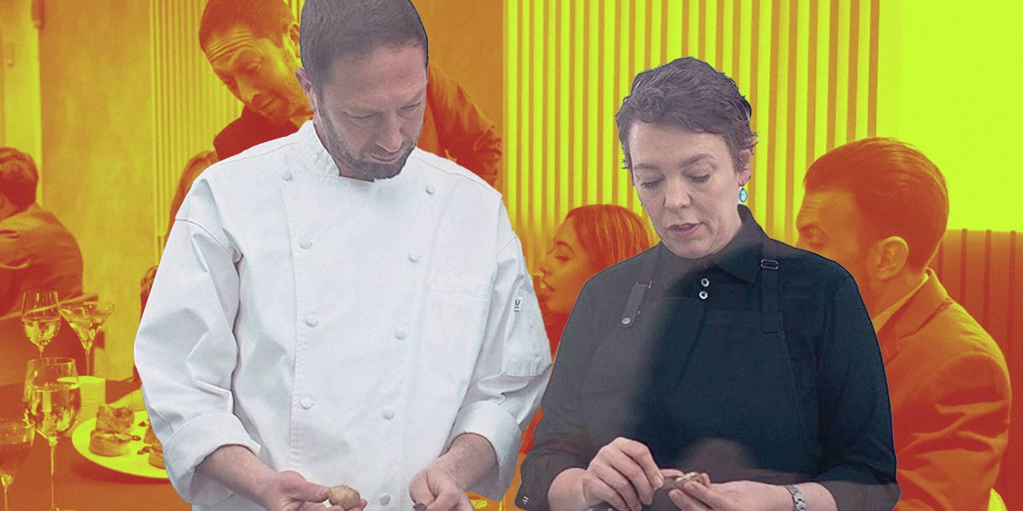 Ebon Moss-Bachrach and Olivia Colman in The Bear.